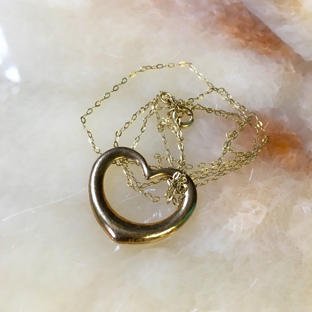 🎈Sale 🎈2 for $10 simple gold (color)  heart necklace dainty chain